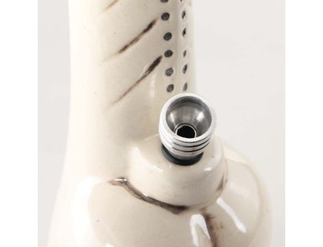 Bongo ceramiczne białe WACEK wys. 29 cm z metalowym cybuchem - 3